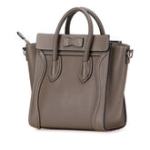 セリーヌ ラゲージ ナノショッパー ハンドバッグ ショルダーバッグ 2WAY グレージュ レザー レディース CELINE 【中古】